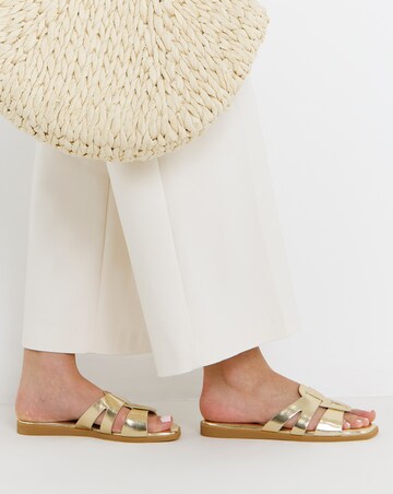 Carla Woven Flat Mule Sandals - Extra Wide Fit (EEE)