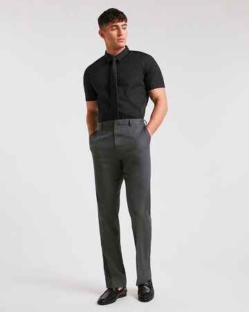 Black Short Sleeve Formal Shirt Long