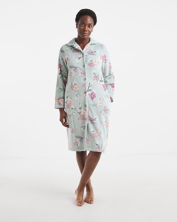 Julipa Button Through Midi Fleece Dressing Gown