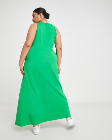 Simply Be Green Cotton Jersey Sleeveless Maxi Dress