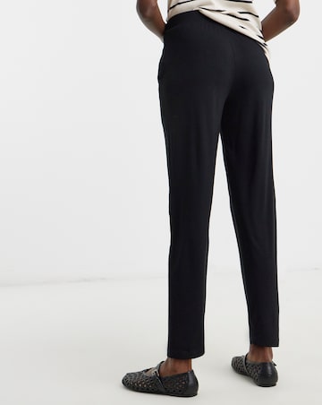 Black Jersey Tapered Trousers