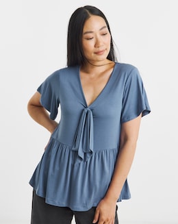 Bow Front Peplum Top