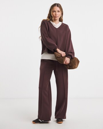 Anthology Wide Leg Joggers With Satin Trims