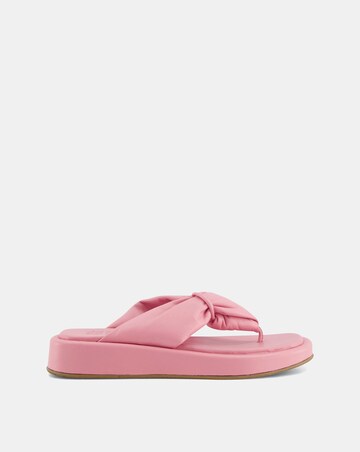 Dune London Landmark Leather Padded Toe Post Sandals D Fit