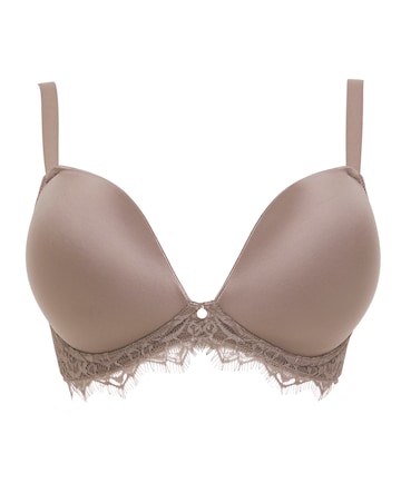Smoothing Non Wired Padded Bra With Lace Detail B-G - Mocha
