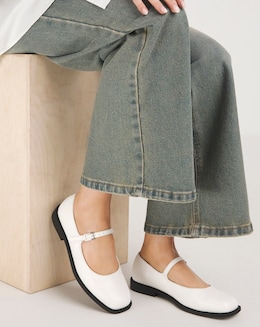 Brooke Mary Jane Square Toe Shoes - Wide Fit (E)