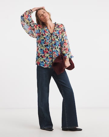 Shirring Detail Georgette Blouse