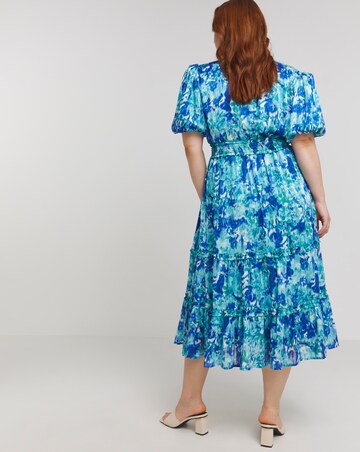 Lovedrobe Shirred Waist Puff sleeve Midi dress