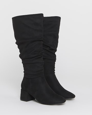 Hattie Ruched Knee High Stretch Boots - Extra Wide Fit (EEE) & Super Curvy Calf
