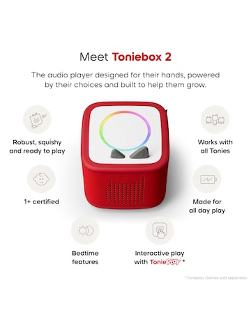 Toniebox 2 Sunset Red Starter Set and 2 Peppa Pig Audio Characters Bundle