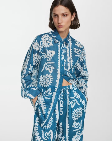 Mango Nemo Floral Print Cotton Shirt