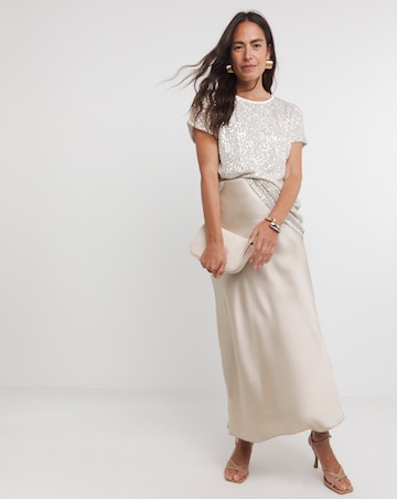 Silver Sequin Longline Top