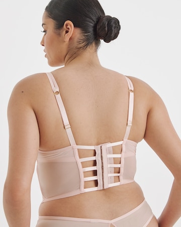 Simply Be Summer Cherries Embroidery Half Padded Underwired Longline Bra B-F