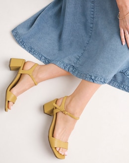 Kylie Barely There Block Heeled Sandals - Extra Wide Fit (EEE)