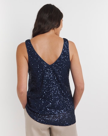 Navy Sequin Vest