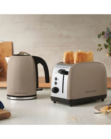 Russell Hobbs Classics Kettle & 2 Slice Toaster Bundle Mocha