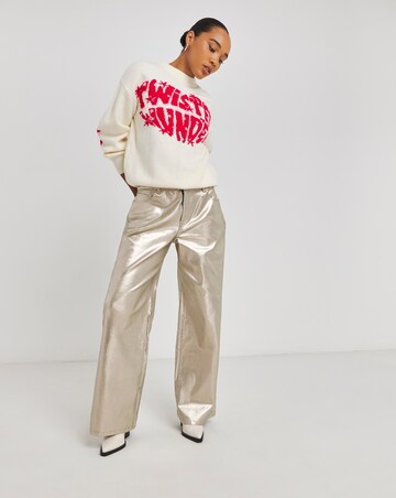 Simply Be X Twisted Wunder Cream Jacquard Jumper