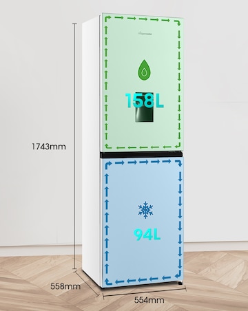 Fridgemaster MC55240DE Fridge Freezer with Water Dispenser