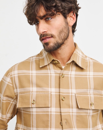 BOSS Beige Checked Overshirt