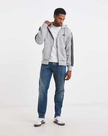 adidas 3 Stripes Fleece Full Zip Hoodie