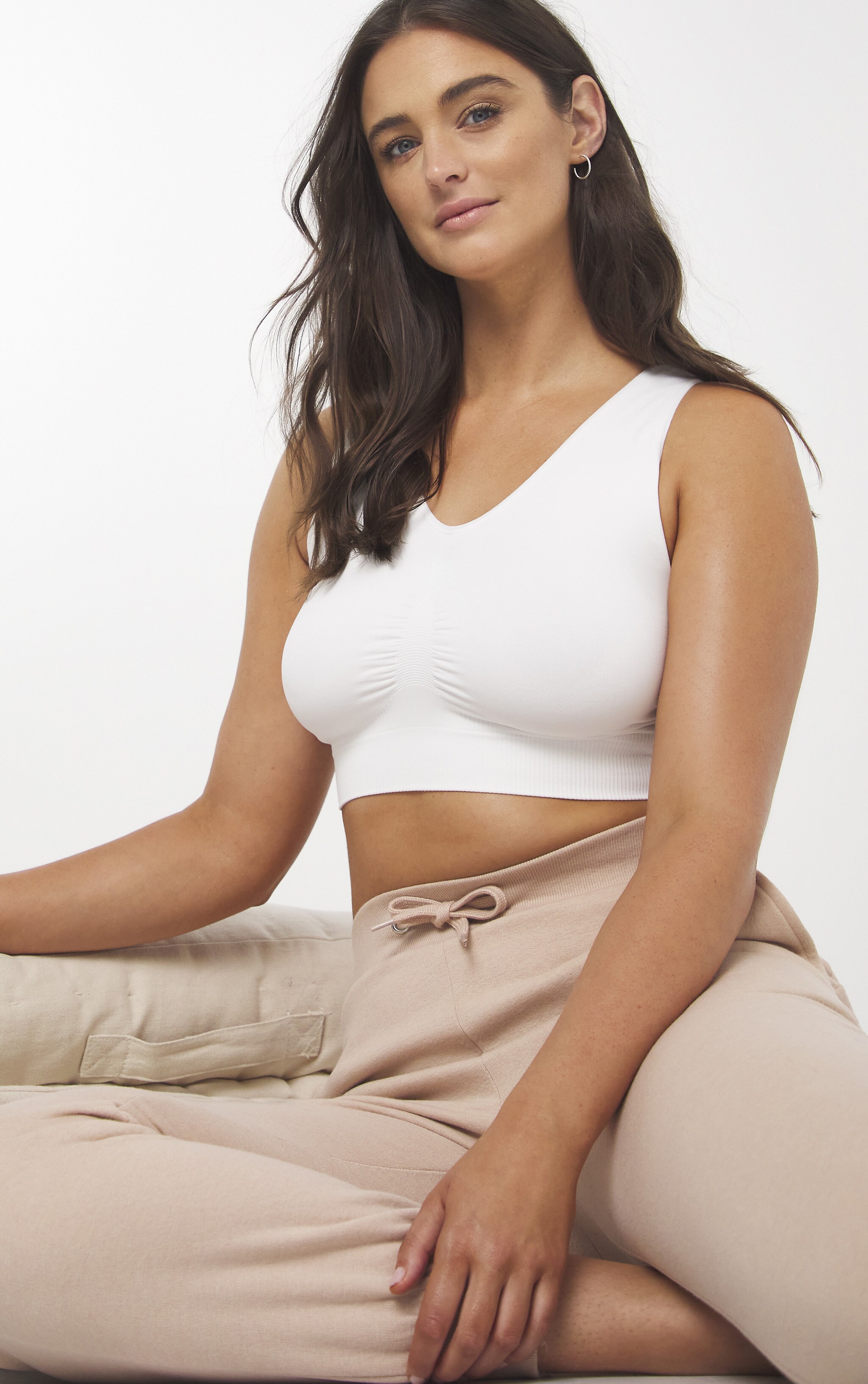 Model wearing a comfort bra
