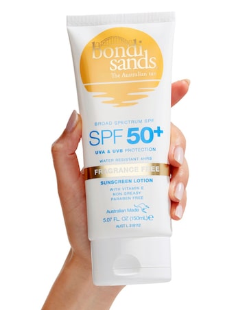 Bondi Sands Sunscreen Lotion SPF50+ - Fragrance Free 150ml
