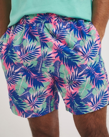 Tropical Leaf Print Swim Short