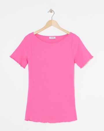 Pink Slash Neck Top