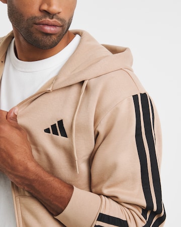 adidas 3 Stripes Full Zip Fleece Hoodie
