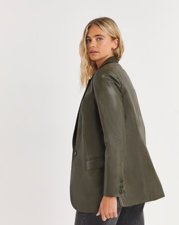 Khaki PU Blazer