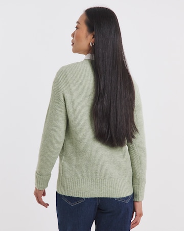 Sage Button Rib Cardigan