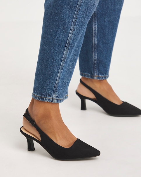 Marina Flexi Sole Kitten Heel Slingback - Wide Fit (E)