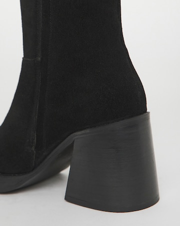 Cloudy Suede Platform Knee High Boots - Wide Fit (E) & Super Curvy Calf