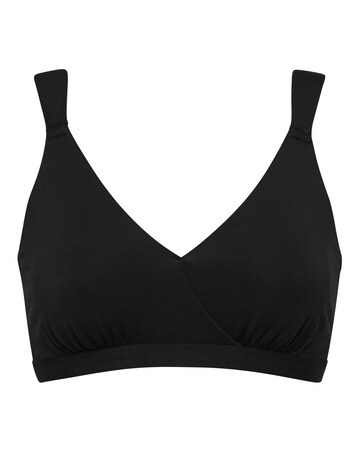 Figleaves Comfort Cotton Modal Sleep Bra (DD-GG) Charcoal