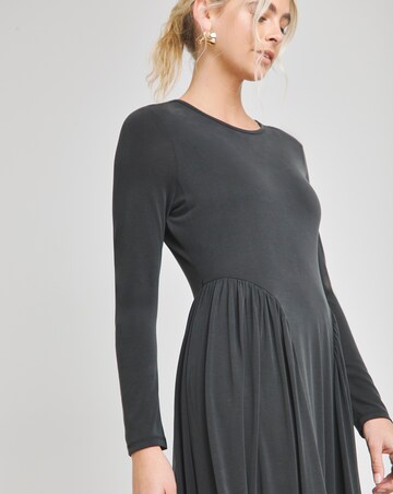 Charcoal Luxe Soft Jersey Ballet Midaxi Dress