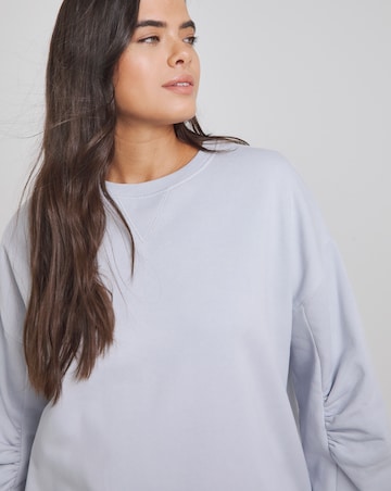 Simply Be Ice Blue Curved Hem Dip Back Sweatshirt