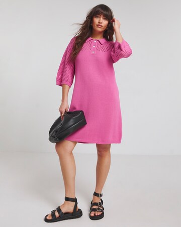 Native Youth Pink Polo Short Sleeve Mini Dress