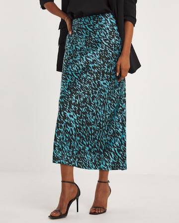 Printed Stretch Satin Slip Skirt