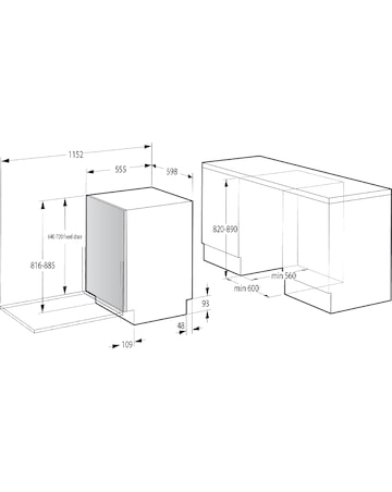 Hisense HV642E90UK Fully Integrated Full Size Dishwasher 13 Place Settings White