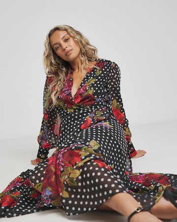 Hope & Ivy Moni Floral Wrap Maxi Dress