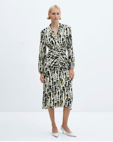 Mango Printed Dress With Ruffled Detail