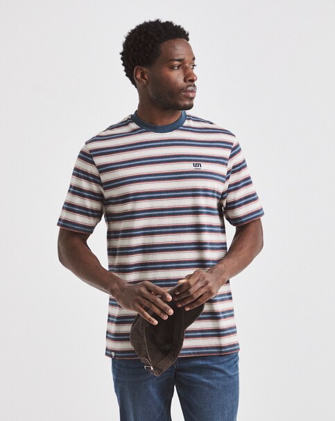 Union Relaxed Fit  Marl Yarn Dye Stripe T-Shirt Long