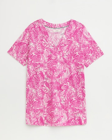 Julipa Pure Cotton V-Neck Contrast Stitch Top