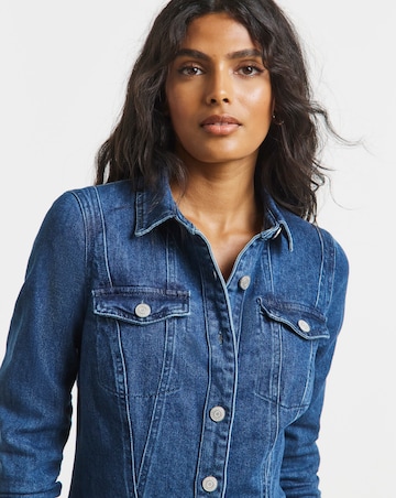 Dark Wash Midaxi Shirt Dress