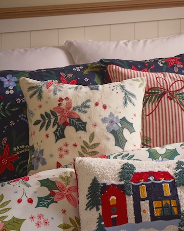 Noelle Christmas Floral Cushion