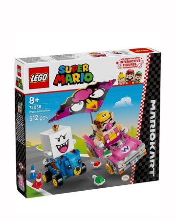 LEGO Super Mario: Mario Kart Wario & King Boo Figures and 2 Drifting Toy 42038