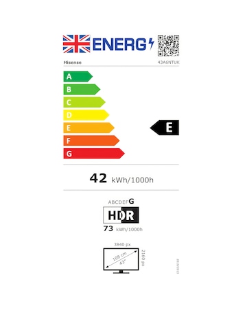 Hisense 43in 43A6NTUK Smart 4K UHD HDR LED TV with Amazon Alexa
