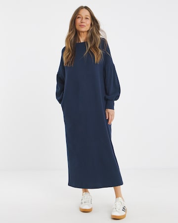 Textured Jersey Drop Shoulder Maxi Dress