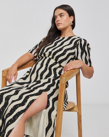 Lovedrobe Gold Foil Smock Maxi Dress