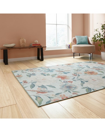 Catherine Lansfield Pippa Floral Birds Washable Rug